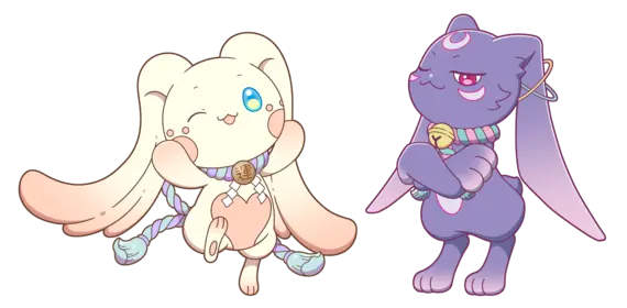 ひーなとルーナが宝探しをナビゲートするイメージ